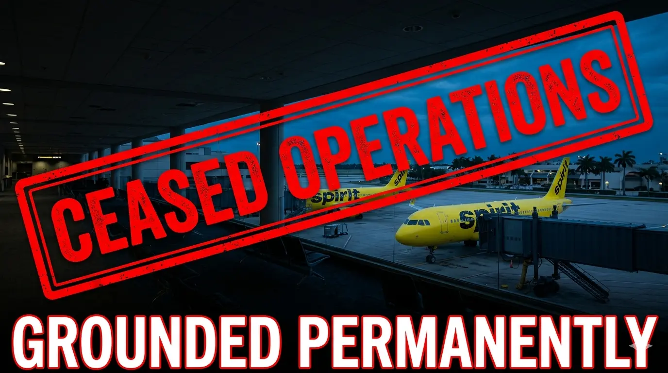 A Spirit Airlines bag-drop kiosk displaying an "all applications are switched off" message at Orlando International Airport on May 2, 2026.